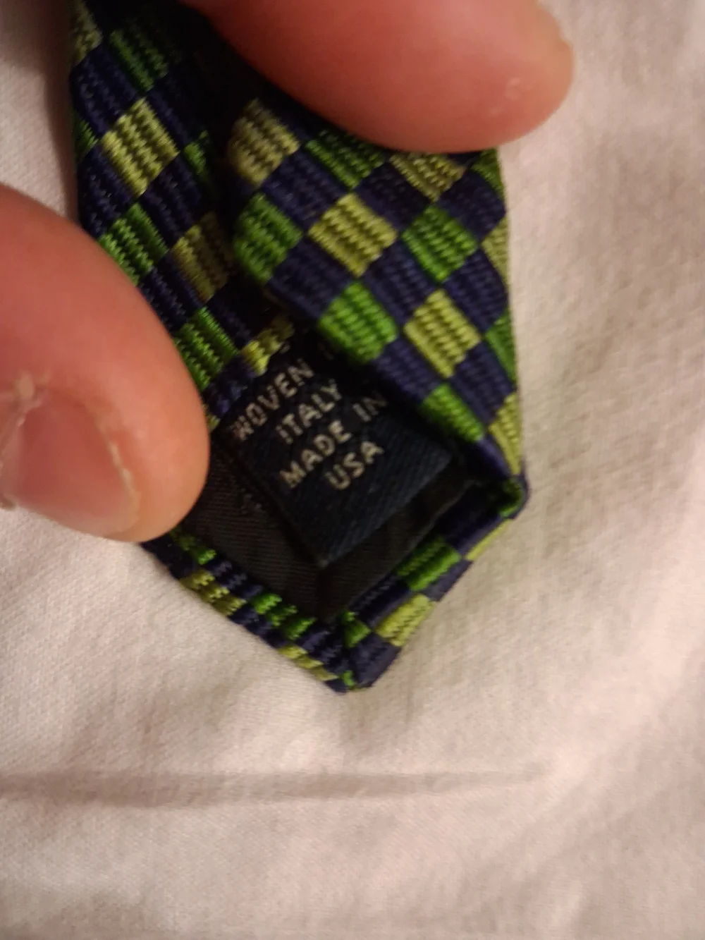 Classic Green and Navy Check Men's Tie
